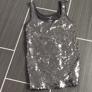 Gray Heather sequin tank top size LNWT